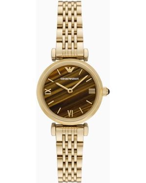 Emporio Armani Zweizeigeruhr Aus Goldfarbenem Edelstahl - Weiß