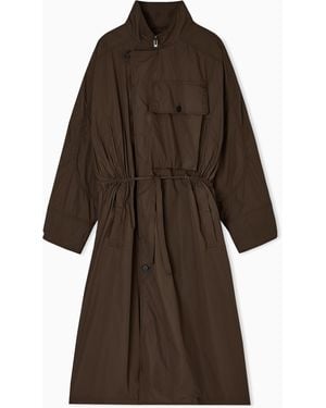 Emporio Armani Trenchcoat Aus Nylon Mit Maxi-Tasche - Braun