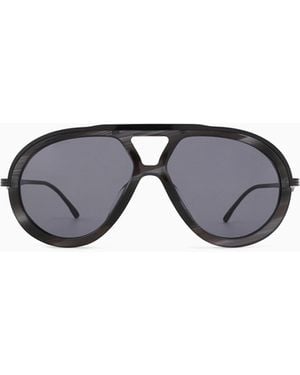 Emporio Armani Occhiali Da Sole Da Uomo Forma Pilot - Grigio