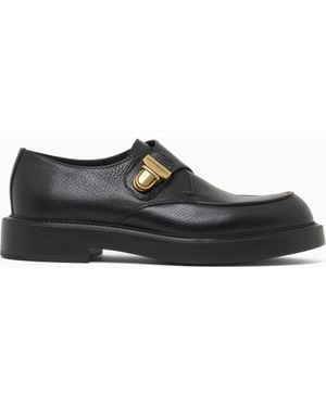 Emporio Armani Icon Pebbled Leather Chunky Monk Straps - White