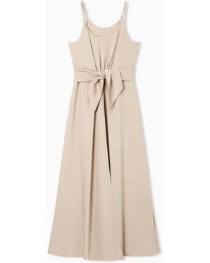 Emporio Armani Twill Crêpe Sash Dress - Natural