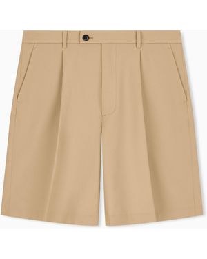 Emporio Armani Bermuda De Tejido Seersucker Con Relleno De Plumón - Verde