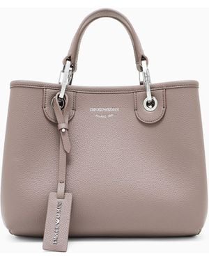 Emporio Armani Small Myea Shopper Bag With Deer Print - Grey