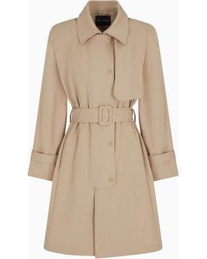 Emporio Armani Trench Coat With Belt - Natural