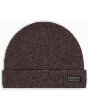 Emporio Armani Gorro De Cachemir Puro - Marrón