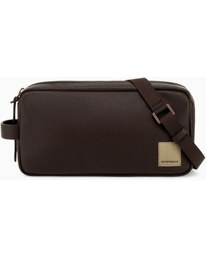 Emporio Armani Crossbody Bag With Hammered Finish Boteh Capsule - Brown