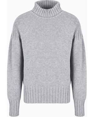 Emporio Armani Pullover Mit Rollkragen Aus Einer Mischung Aus Wolle Und Kaschmir - Grau