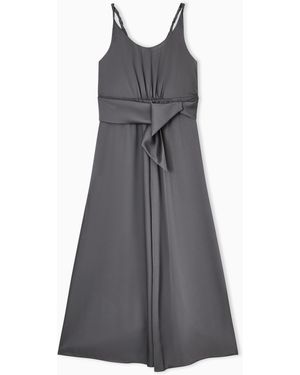 Emporio Armani Twill Crêpe Sash Dress - Grey