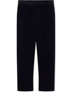Emporio Armani Smooth Velvet Trousers - Blue