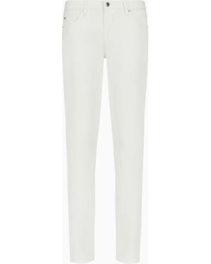 Emporio Armani J06 Comfort Stretch-Gabardine, Slim-Fit Pants - White