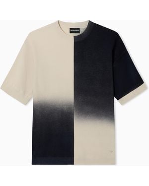 Emporio Armani Gradient Print Jumper - Blue