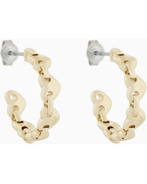 Emporio Armani Heart Hoop Earrings - White