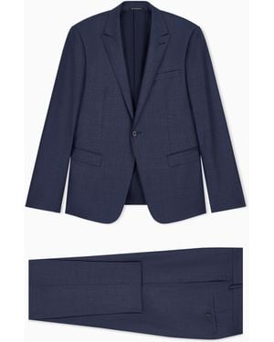 Emporio Armani Single-Breasted Slim-Fit Suit - Blue