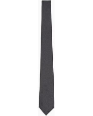 Emporio Armani Jacquard Pure Silk Tie - White