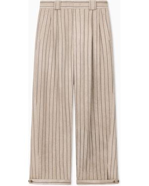 Emporio Armani Cold-Dyed Canneté Fabric Trousers - Natural