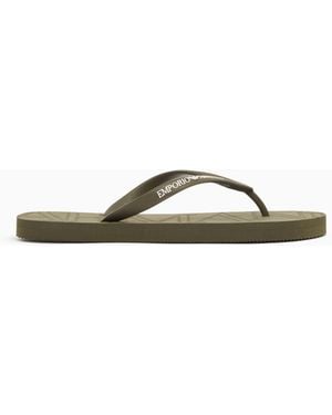 Emporio Armani Rubber Flip-Flops With Logo - White