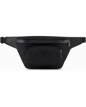 Emporio Armani Asv Recycled-Nylon Belt Bag - Black