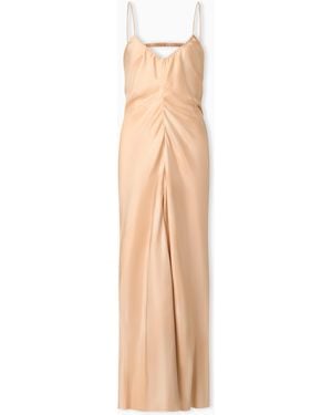 Emporio Armani Faded-Print Pongee Silk Dress - White