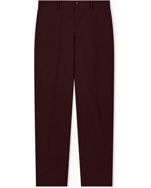 Emporio Armani Trousers With Regular Fit Flat Front And Belt Loops - Purple