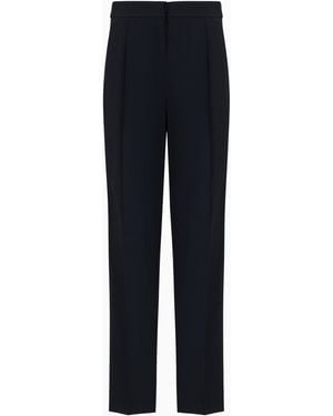 Emporio Armani Envers-Satin Trousers With Pleats - Blue