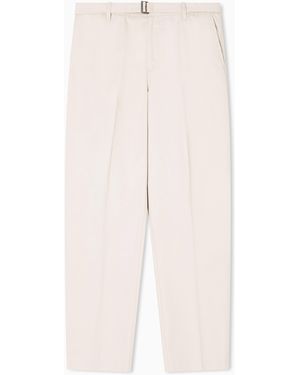 Emporio Armani Cotton Trousers With Matching Belt - White