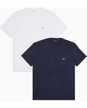 Emporio Armani Two-Pack Of Asv Fitted Loungewear T-Shirts - Blue