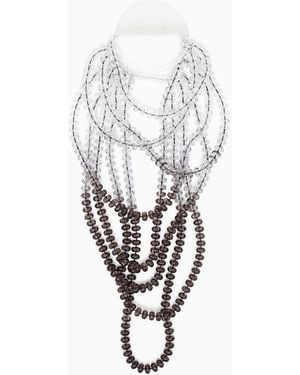 Emporio Armani Oversized Multi-Strand Brooch With Gradient Spheres - White