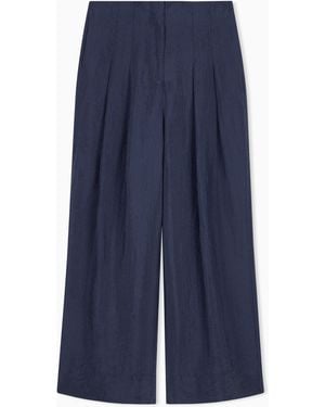 Emporio Armani Technical Crepon Trousers - Blue