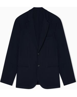 Emporio Armani Nylon Single-Breasted Jacket - Blue