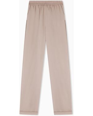 Emporio Armani Twill Crêpe Trousers With Elasticated Waist - White