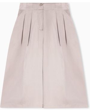 Emporio Armani Brushed Stretch Cotton Culottes - Grey