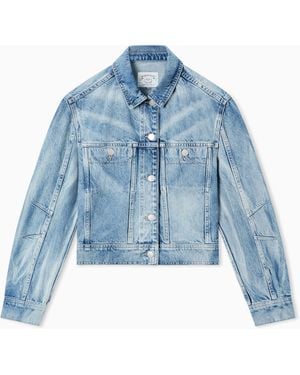 Emporio Armani Armani Jeans Marbled Denim Jacket - Blue