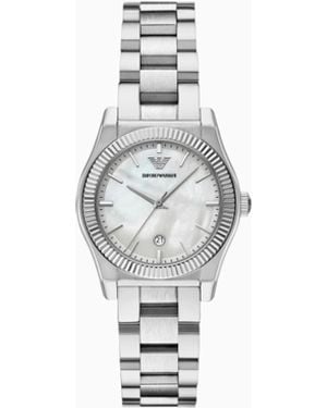 Emporio Armani Three-Hand Stainless Steel Watch - White