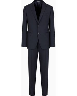 Emporio Armani Slim-Fit, Single-Breasted Suit - Blue