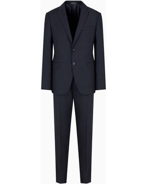 Emporio Armani Slim-Fit, Single-Breasted Suit - Blue