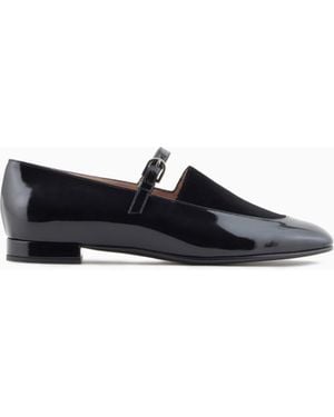 Emporio Armani Patent Leather Mary Jane Ballerinas - White