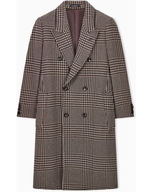 Emporio Armani Double-Breasted Virgin Wool Coat - Brown