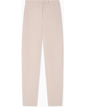 Emporio Armani Washed Modal Twill Trousers - White