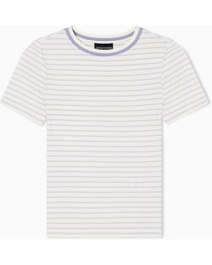 Emporio Armani Embossed-Effect Jacquard Jersey Jumper - White