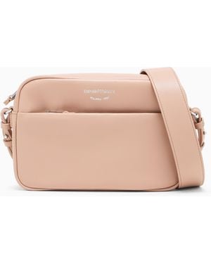 Emporio Armani Leather Camera Case With Shoulder Strap - Pink