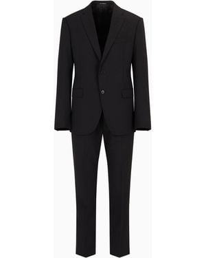 Emporio Armani Single-Breasted Suit - Black