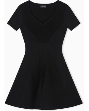 Emporio Armani Fabric Stitch Dress - Black