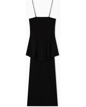 Emporio Armani Two-Piece Effect Crêpe Dress - Black