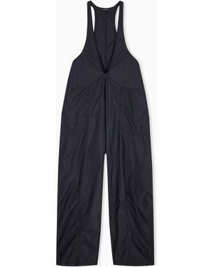 Emporio Armani Nylon V-Neck Jumpsuit - Blue