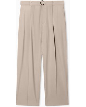 Emporio Armani Trousers With Pleats And Belt - White