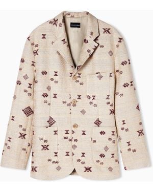 Emporio Armani Single-Breasted Blazer - Natural