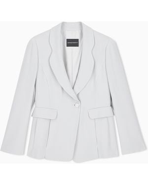 Emporio Armani Single-Breasted Blazer - White