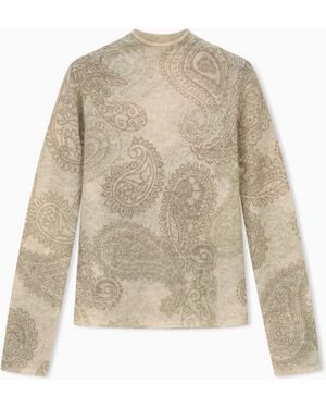 Emporio Armani Jersey Capsule Boteh De Punto Con Estampado Paisley - Blanco