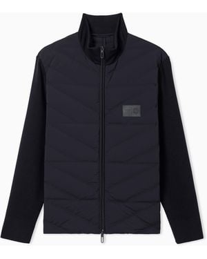 Emporio Armani Ssc Napoli Capsule Nylon Bomber Jacket - Blue