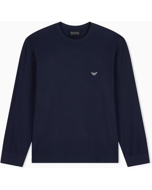 Emporio Armani Pima Jersey Crew-Neck Jumper - Blue